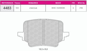 Disk Fren Balatası - Wva No: 27092 - Cupra – Skoda – Volkswagen - Arka | Beşer No: 4483