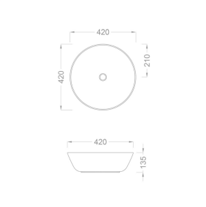 ÇANAK LAVABO - GEOMETRİK BEYAZ ALTIN