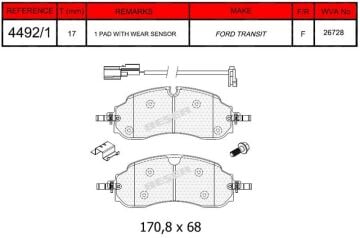 Disk Fren Balatası - Ford - Ön | Beşer No: 4492/1