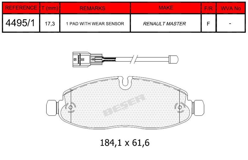 Disk Fren Balatası - Renault - Ön | Beşer No: 4495/1