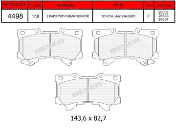 Disk Fren Balatası - Wva No: 26832/26833 - Lexus – Toyota - Ön | Beşer No: 4498