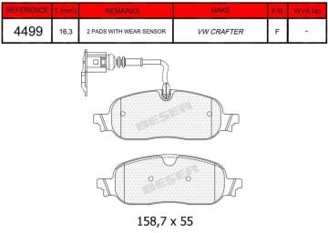 Disk Fren Balatası - Oem No: 2N0698451E - Volkswagen - Arka | Beşer No: 4499