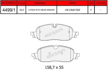 Disk Fren Balatası - Volkswagen - Arka | Beşer No: 4499/1
