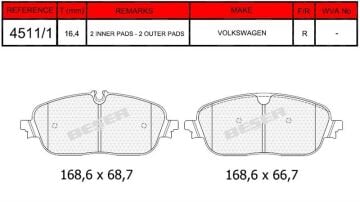 Disk Fren Balatası - Volkswagen - Arka | Beşer No: 4511/1