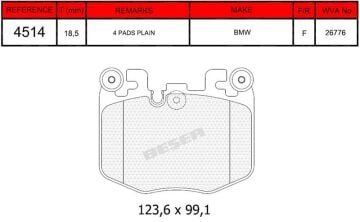 Disk Fren Balatası - Wva No: 26776 - Bmw - Ön | Beşer No: 4514