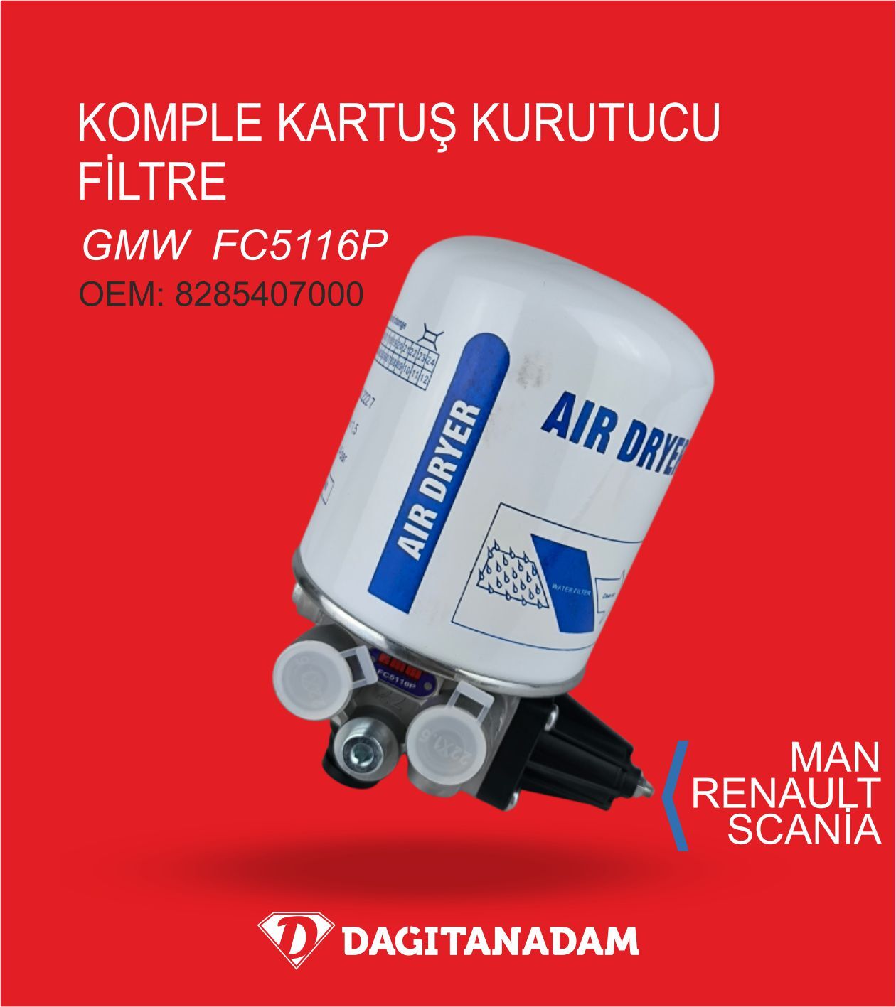 Komple Kartuş Kurutucu Filtre - Mercedes - Man - Renault / 8285407000 - 981819 - 980829 - 500004419 - 322795