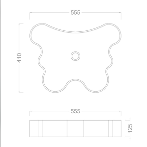 ÇANAK LAVABO - FARFALLA 55 CM DEKORATİF BEYAZ