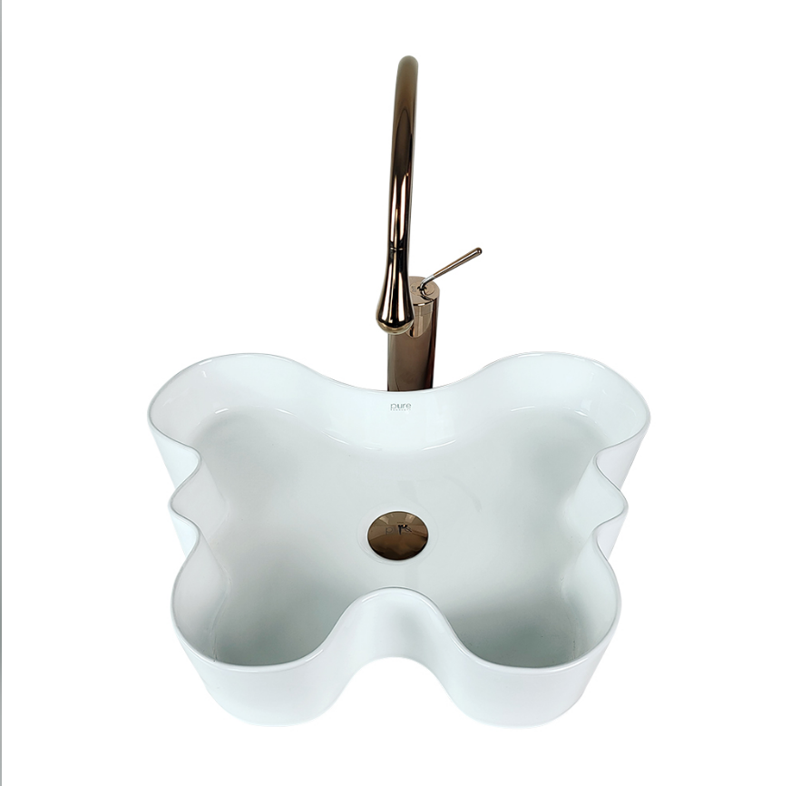 ÇANAK LAVABO - FARFALLA 55 CM DEKORATİF BEYAZ