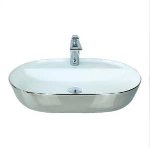 ÇANAK LAVABO - GÜMÜŞ BEYAZ 60CM TEZGAH ÜSTÜ BEYAZ