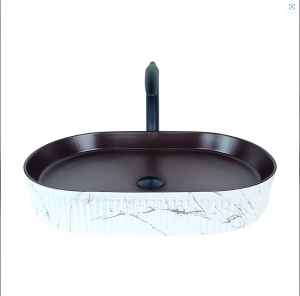 ÇANAK LAVABO - MARMO 58 CM BEYAZ BORDO TEZGAH ÜSTÜ BEYAZ