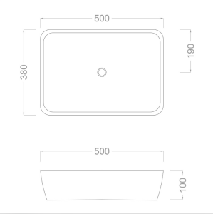 ÇANAK LAVABO - MARMO 50 CM MAT GRİ CALACATTA TEZGAH ÜSTÜ BEYAZ