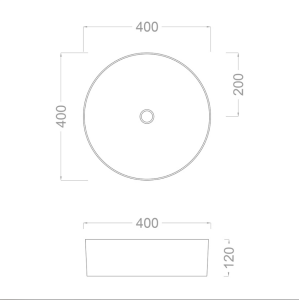 ÇANAK LAVABO - FARALYA 40 CM SİYAH TURUNCU TEZGAH ÜSTÜ BEYAZ