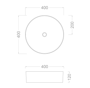 ÇANAK LAVABO - FARALYA 40 CM MAT GRİ CALACATTA TEZGAH ÜSTÜ BEYAZ