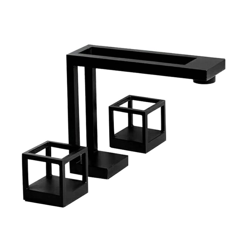 LAVABO BATARYASI - ELEGATE MAT SİYAH ÜÇ DELİKLİ