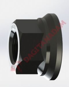 Bijon Somunu - M22X1,5 - Kısa - Döner Pullu