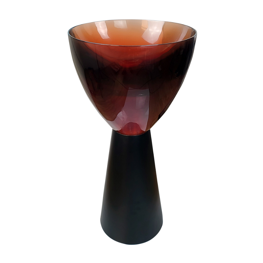 MONOBLOK LAVABO - CRYSTAL ŞEFFAF KIRMIZI SİYAH CAM
