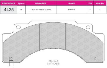 Disk Fren Balatası - Oem No: 47D3611000 - Hummer | Beşer No: 4425