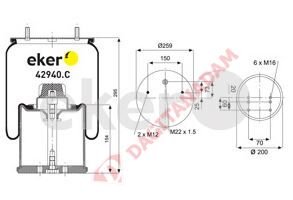 Süspansiyon Körük - Komple Metal Pistonlu