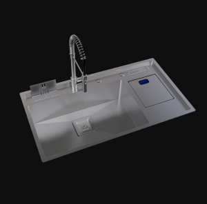 PASLANMAZ ÇELİK EVİYE - INOX 86X49 TEK GÖZ ÇÖP KOVALI