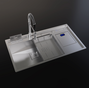 PASLANMAZ ÇELİK EVİYE - INOX 86X49 TEK GÖZ ÇÖP KOVALI