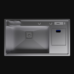 PASLANMAZ ÇELİK EVİYE - INOX 86X49 TEK GÖZ ÇÖP KOVALI