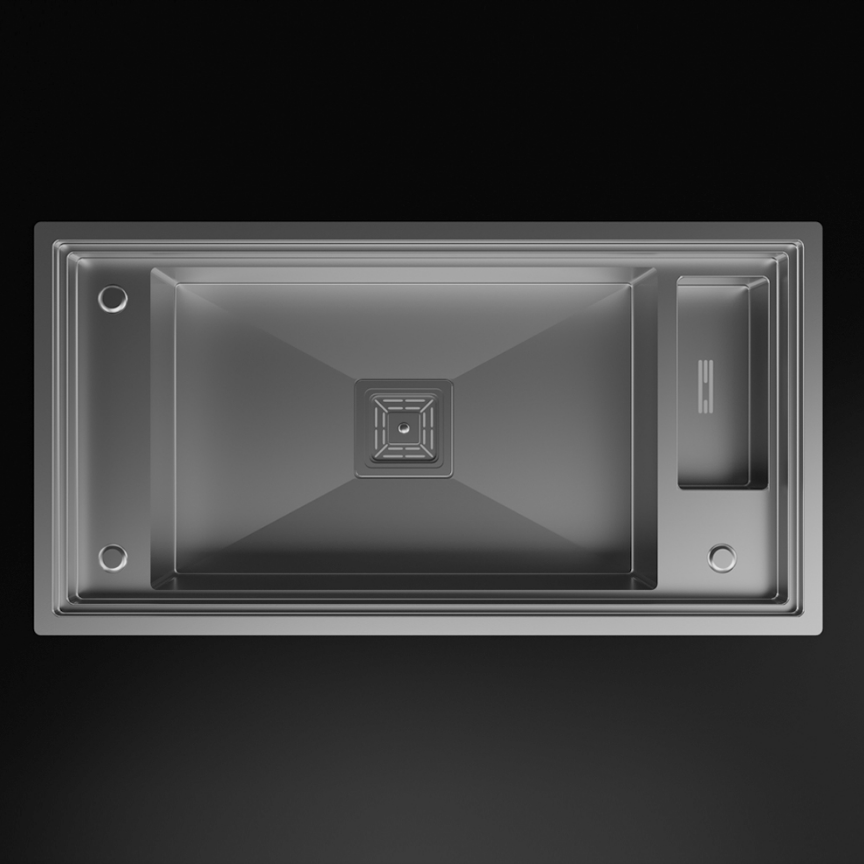 PASLANMAZ ÇELİK EVİYE - INOX 82X43 TEK GÖZ YIKAMA BÖLÜMLÜ