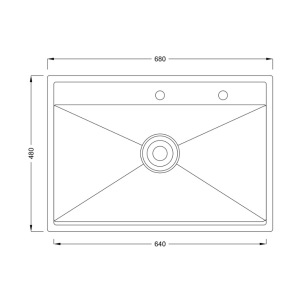 PASLANMAZ ÇELİK EVİYE - INOX 68X48 KORUMA KAPAKLI
