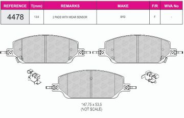 Disk Fren Balatası - Oem No: 1432905100 - Byd - Ön | Beşer No: 4478