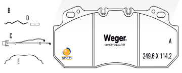 Disk Fren Balatası - Wva No: 29090 - Dennıs – Renault – Volvo - Ön | Oem No: 5001846034 - 5001831161 - Weger