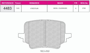 Disk Fren Balatası - Wva No: 27092 - Cupra – Skoda – Volkswagen - Arka | Beşer No: 4483