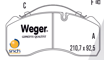 Disk Fren Balatası - Wva No: 29093/29094 - Daf – Bpw – Mercedes - Ön/Arka | Oem No: 2992336 - 98102930 - Weger
