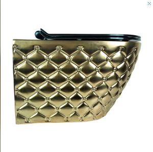 KANALSIZ ASMA KLOZET - KAPİTONE DOT MAT GOLD SİYAH KAPAK
