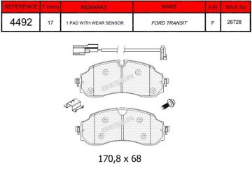 Disk Fren Balatası - Wva No: 26728 - Ford - Ön | Beşer No: 4492