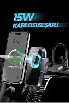 Araç İçi Telefon Tutucu Kablosuz Şarjlı – 360 Derece Vantuzlu 15 W | Woyax