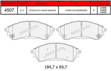 Disk Fren Balatası - Wva No: 22688/22689 - Ford - Ön | Beşer No: 4507