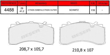 Disk Fren Balatası - Oem No: 1396336 - Schmıtz - Ön/Arka | Beşer No: 4488