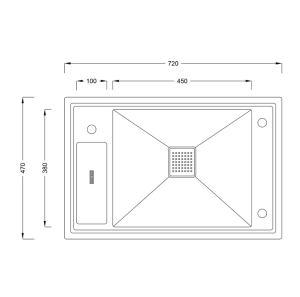 PASLANMAZ ÇELİK EVİYE - INOX 72X47 TEK GÖZ