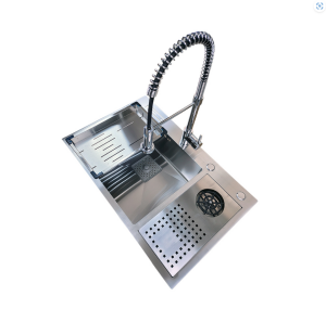 PASLANMAZ ÇELİK EVİYE - INOX 76X48 TEK GÖZ BARDAK YIKAMALI