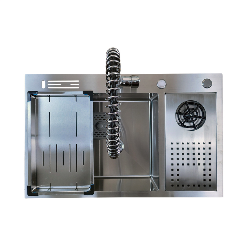 PASLANMAZ ÇELİK EVİYE - INOX 76X48 TEK GÖZ BARDAK YIKAMALI