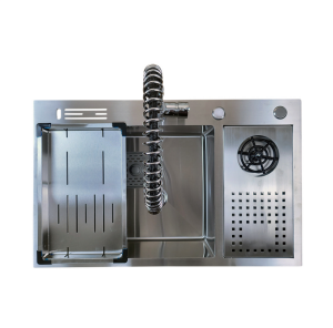 PASLANMAZ ÇELİK EVİYE - INOX 76X48 TEK GÖZ BARDAK YIKAMALI