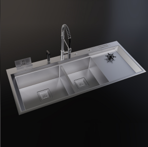 PASLANMAZ ÇELİK EVİYE - INOX 120X50 ÇİFT GÖZ BARDAK YIKAMALI