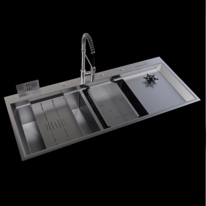 PASLANMAZ ÇELİK EVİYE - INOX 120X50 ÇİFT GÖZ BARDAK YIKAMALI