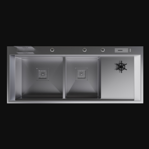 PASLANMAZ ÇELİK EVİYE - INOX 120X50 ÇİFT GÖZ BARDAK YIKAMALI