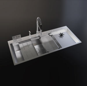 PASLANMAZ ÇELİK EVİYE - INOX 118X50 TEK GÖZ BARDAK YIKAMALI