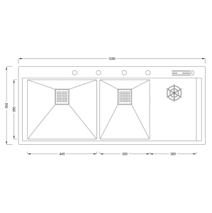 PASLANMAZ ÇELİK EVİYE - INOX 118X50 TEK GÖZ BARDAK YIKAMALI