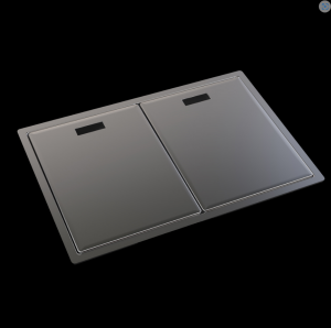 PASLANMAZ ÇELİK EVİYE - INOX 64X43 KORUMA KAPAKLI