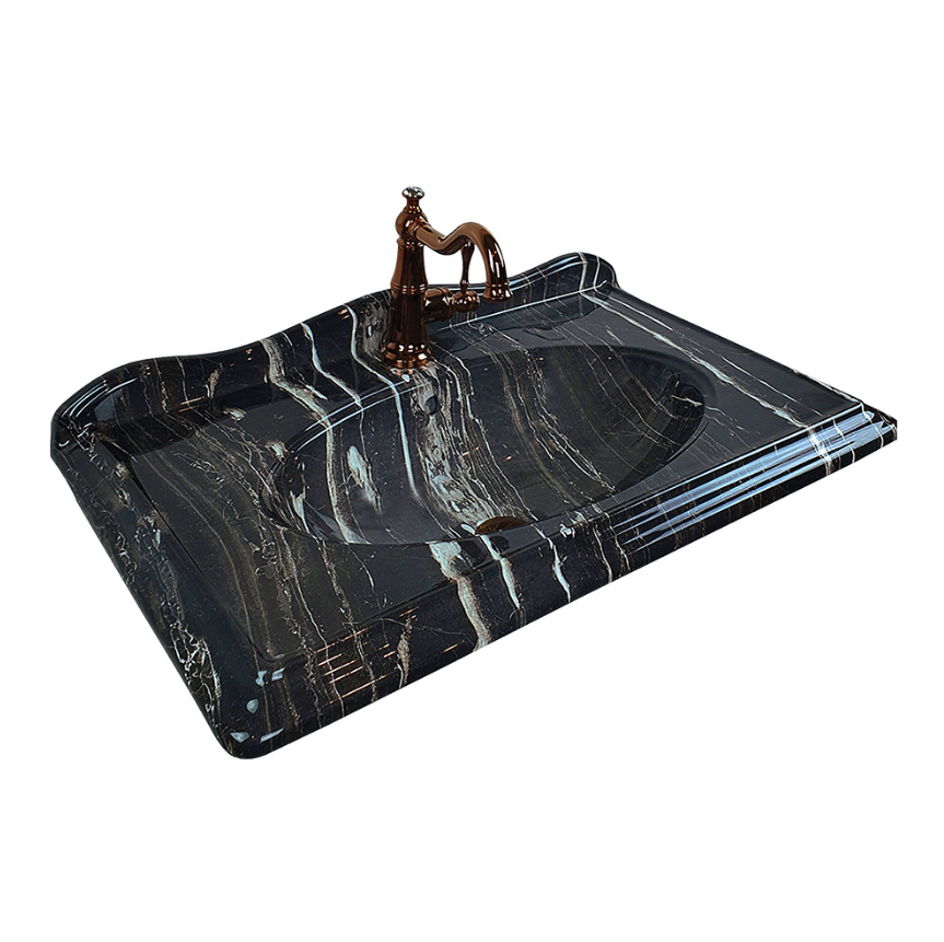VİCTORİAN LAVABO - DEEP BLACK ETAJERLİ
