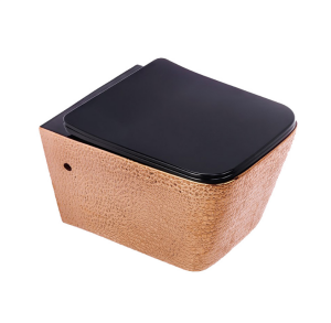 KANALSIZ ASMA KLOZET - CROCODİLE ROSE GOLD SİYAH 52 CM