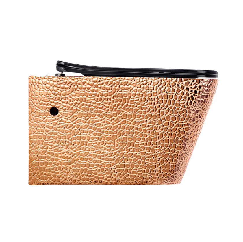 KANALSIZ ASMA KLOZET - CROCODİLE ROSE GOLD SİYAH 52 CM