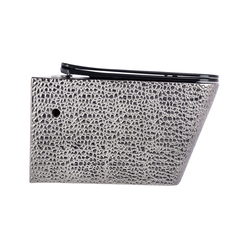 KANALSIZ ASMA KLOZET - CROCODİLE GÜMÜŞ SİYAH 52 CM